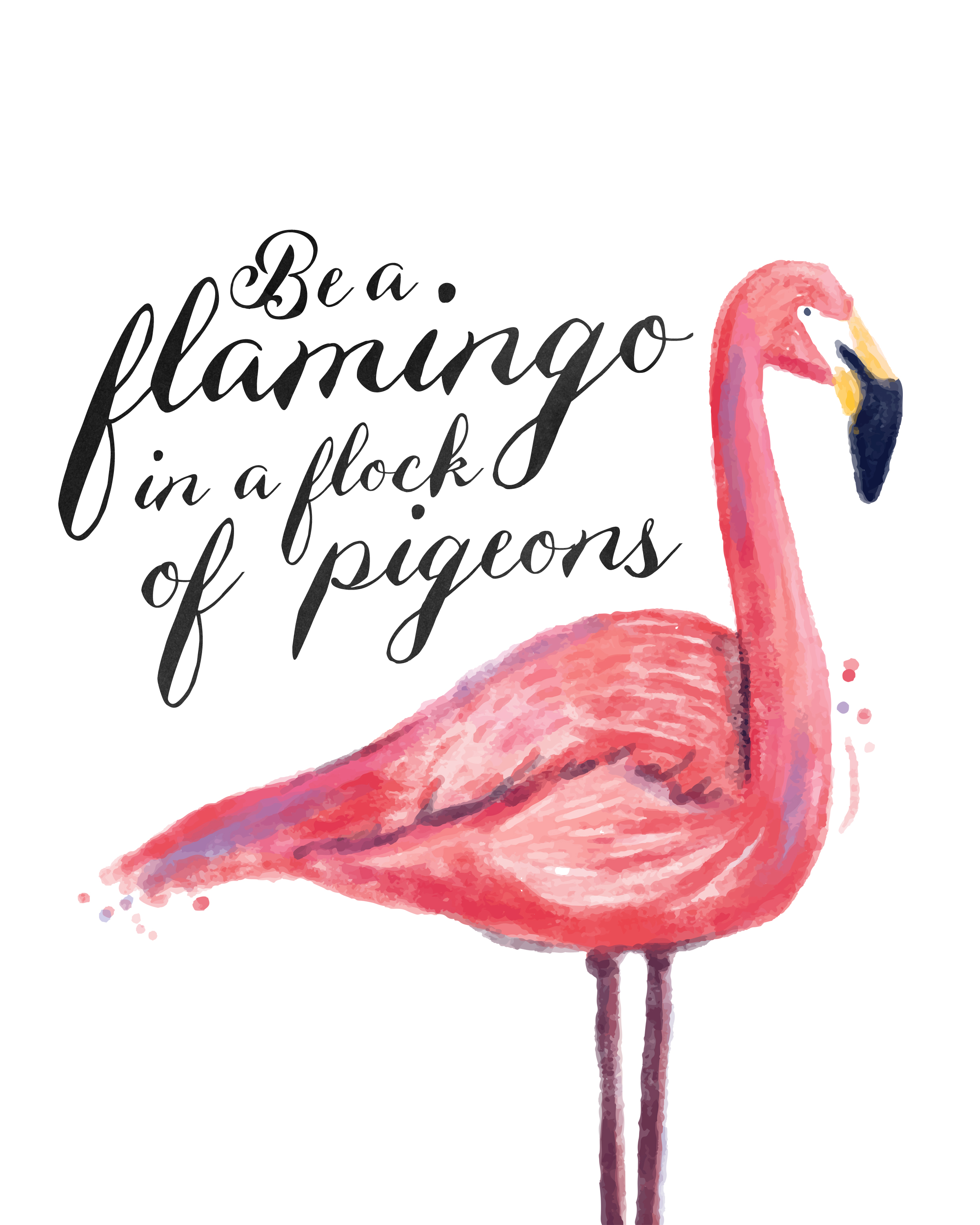 Free Printable Flamingo Print The Cottage Market