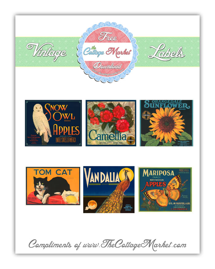 Free Vintage Crate Label Printables and Thankful Thursday The Cottage
