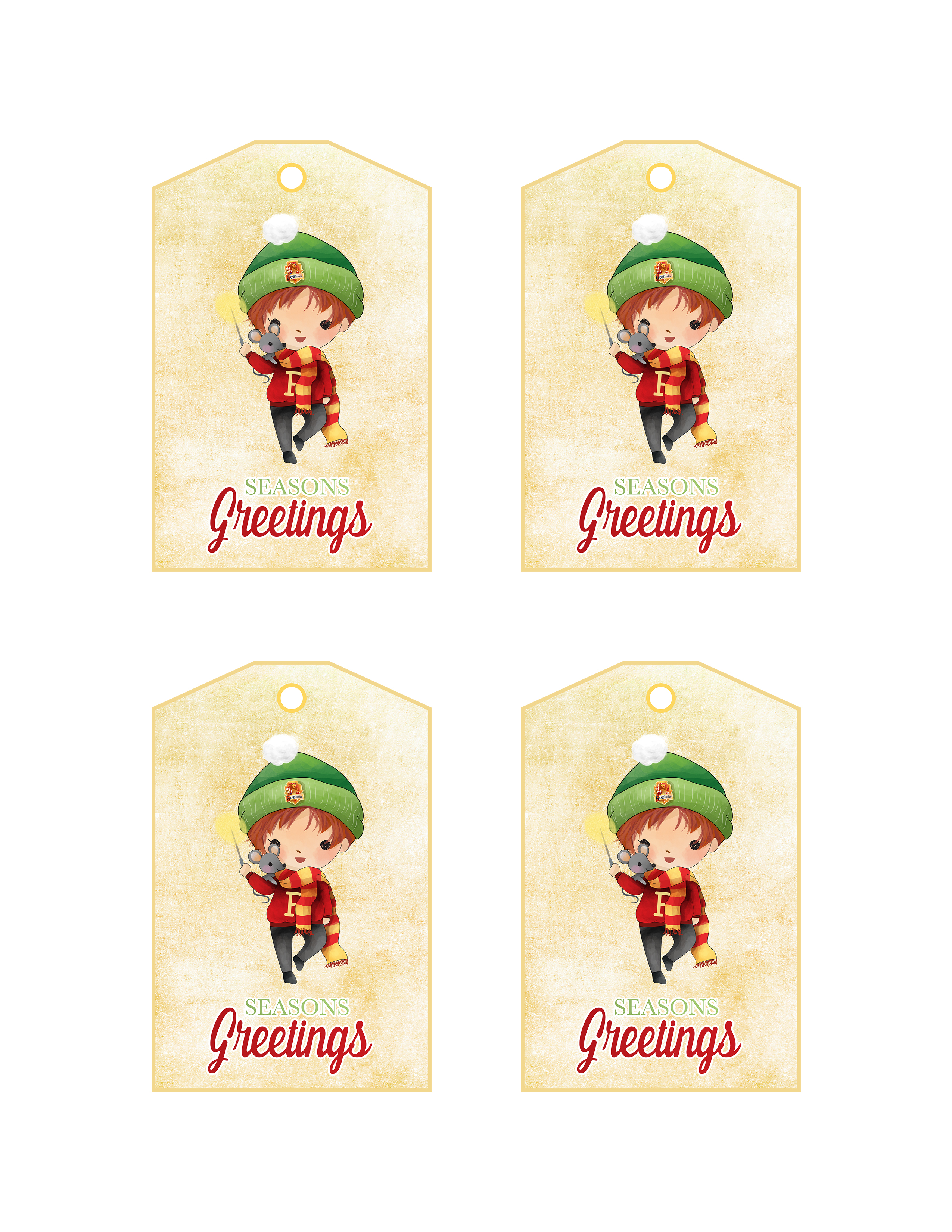 Free Printable Harry Potter Christmas Tags The Cottage Market