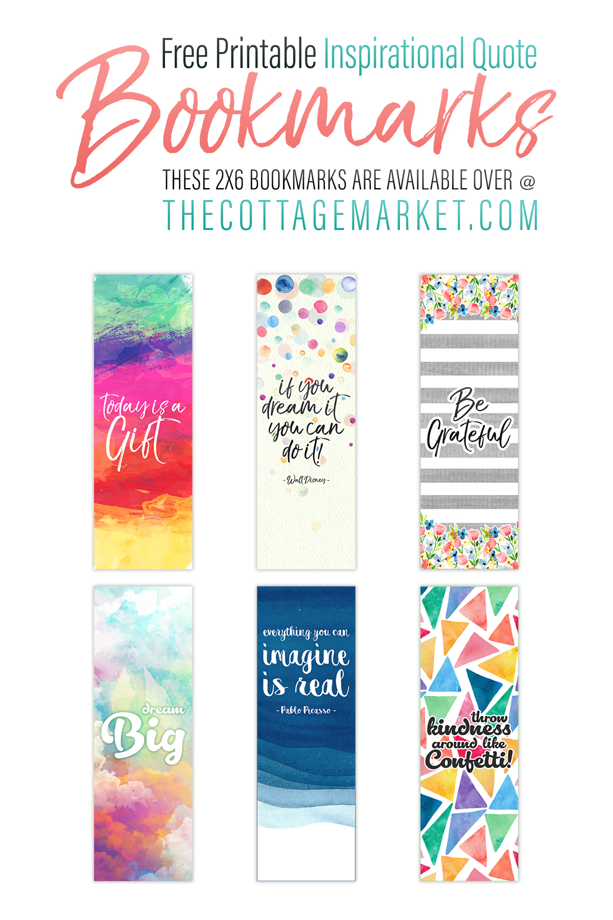 Free Printable Inspirational Quote Bookmarks The Cottage Market