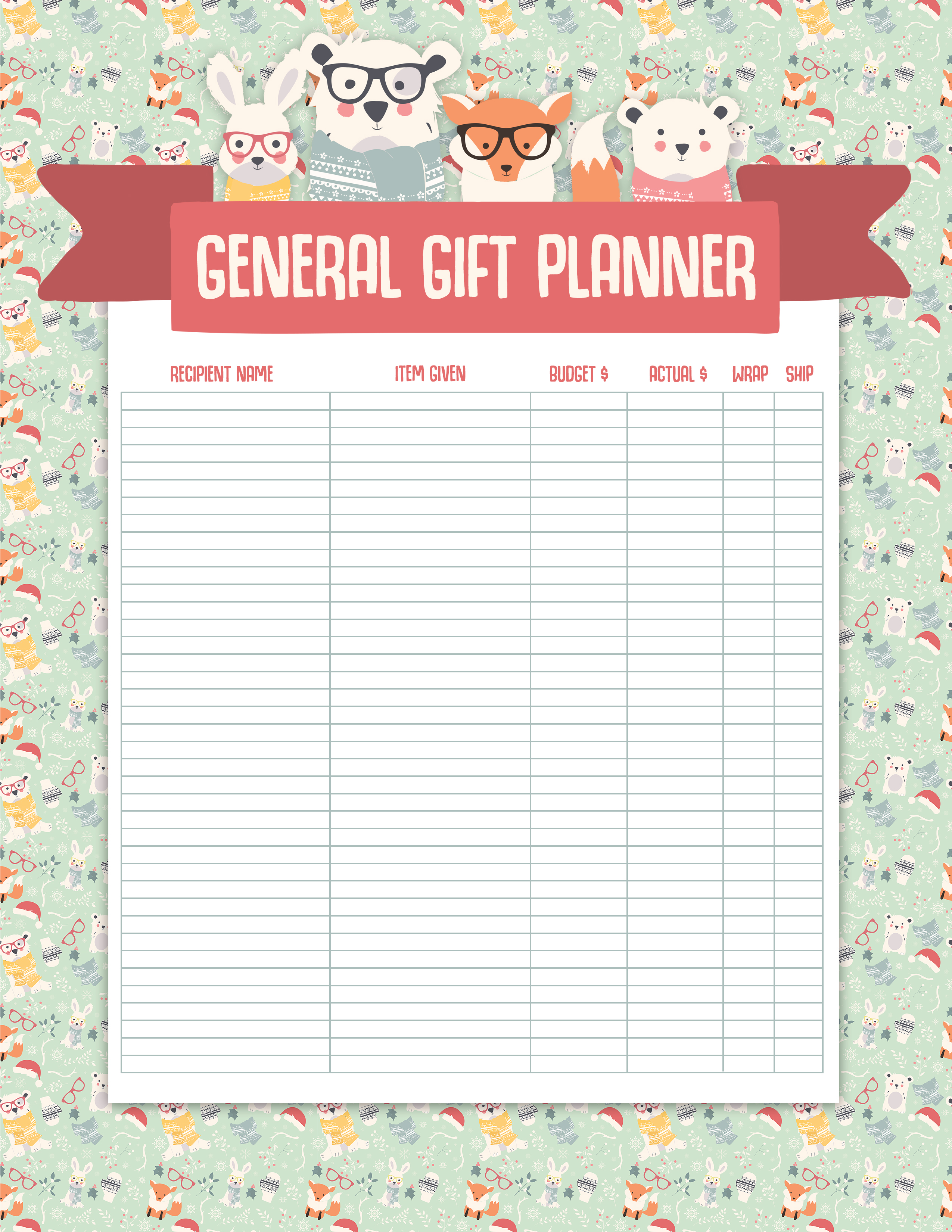 Free Printable Christmas Planner Pack  The Cottage Market Within Christmas Card List Template