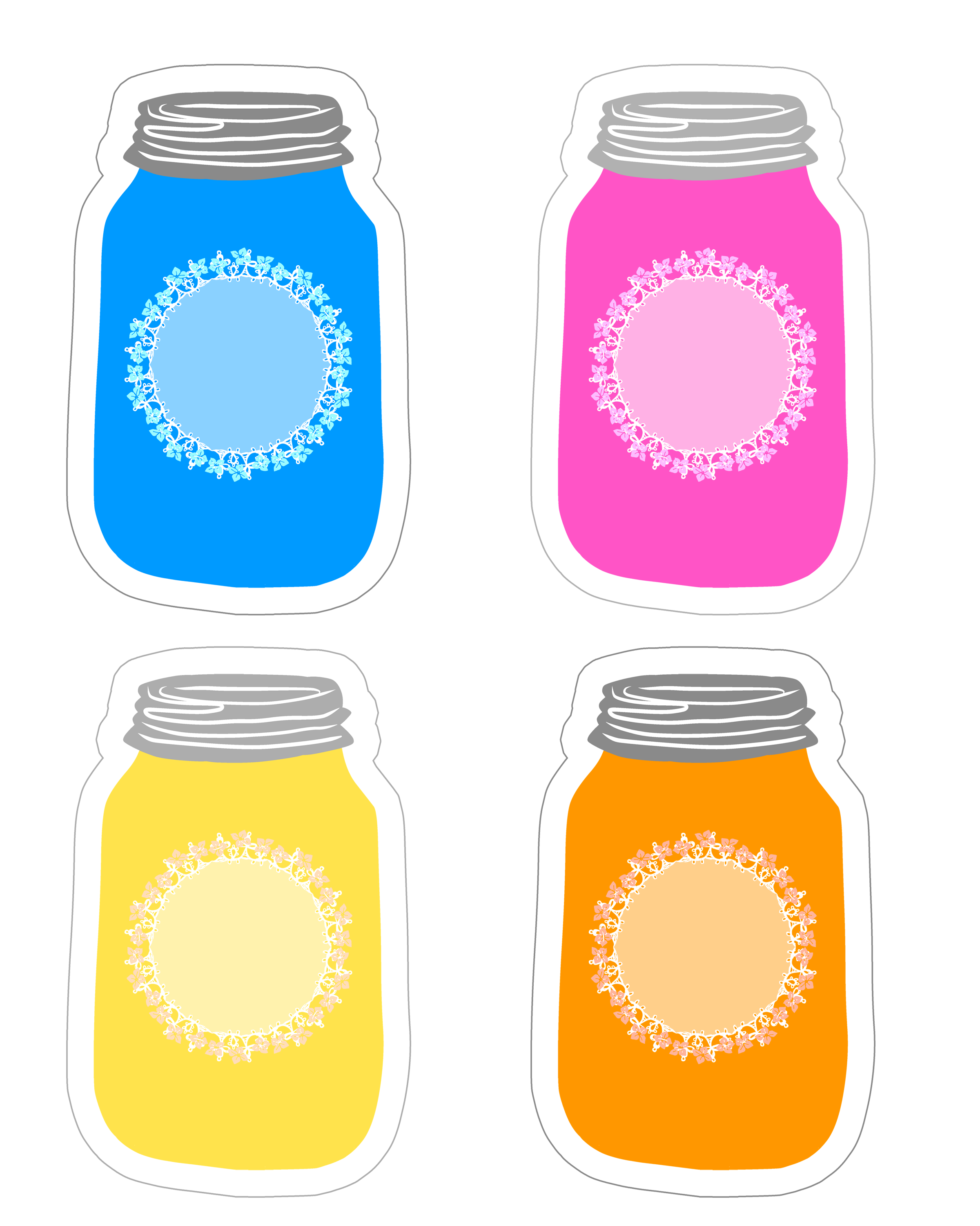 Colorful Mason Jar Tag Collection FREE Printable The Cottage Market