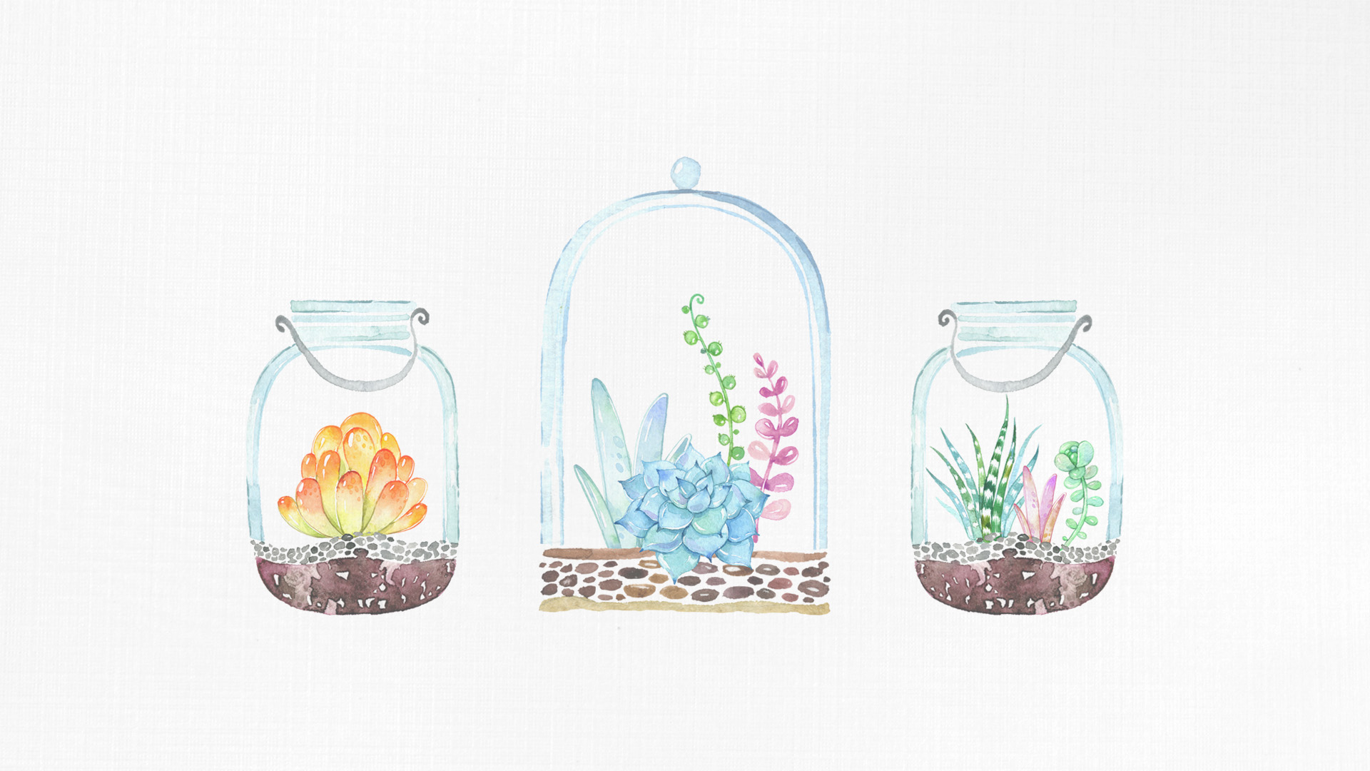 Free Desktop Wallpaper /// Mason Jar Succulents - The Cottage Market