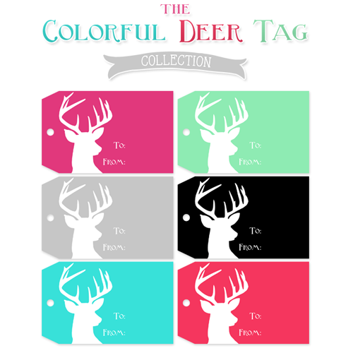 TheCottageMarket Holiday Deer Tag Colorful web