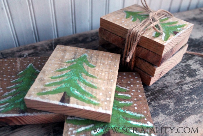 Pallet-Wood-Christmas-Coasters