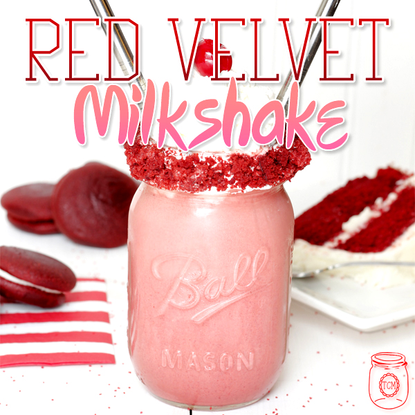 Red Velvet Milkshake in a Mason Jar
