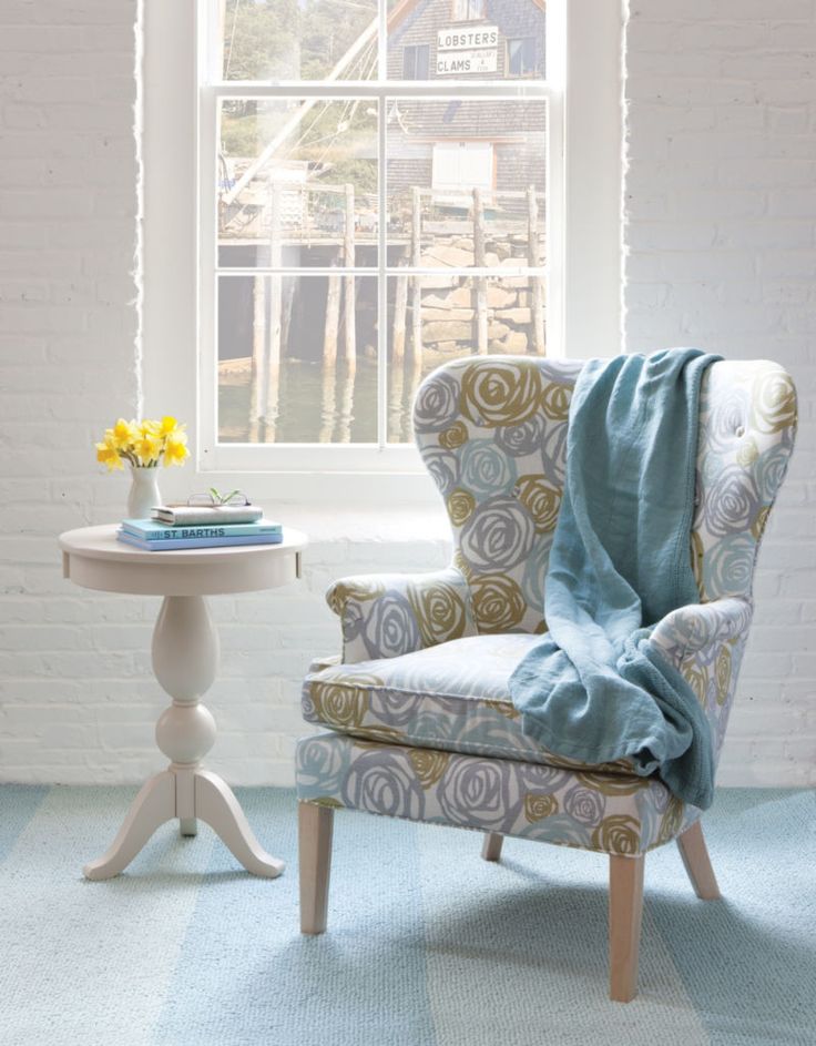 This chair is the perfect pop of color in this otherwise white room