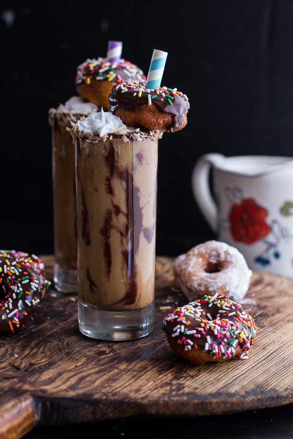 Coconut-Iced-Coffee...with-Mini-Chocolate-Glazed-Coffee-Doughnuts.-221