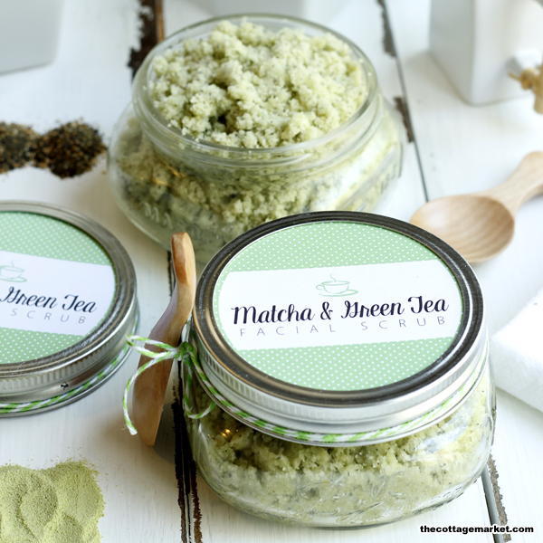 This DIY facial scrub is infused with green tea and matcha powder. 