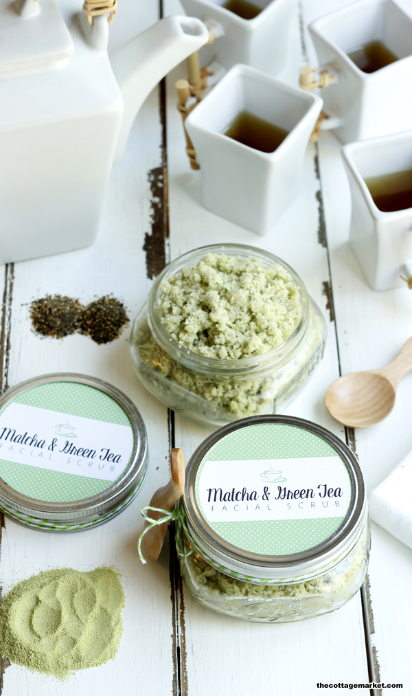 This DIY facial scrub is easy to make and a fun green color. 