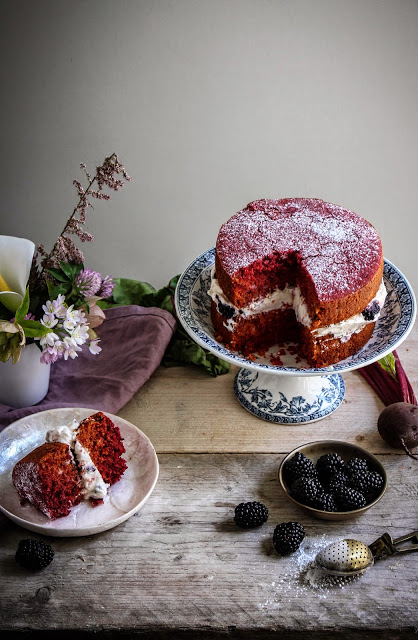 beetroot cake with blackberry creme fraiche-29
