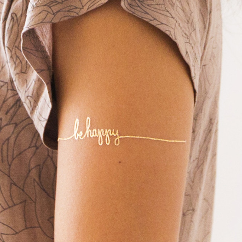 gold foil temporary tattoos are hip and fun for a girl's night sleepover