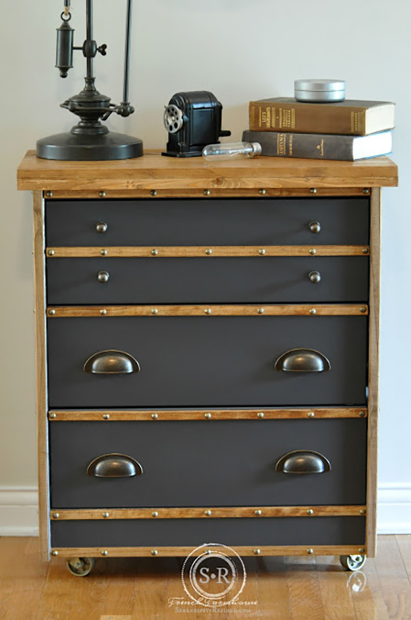 IKEA rast dressers can be transformed into a lot of things, but this industrial style dresser is a gorgeous reimagination 