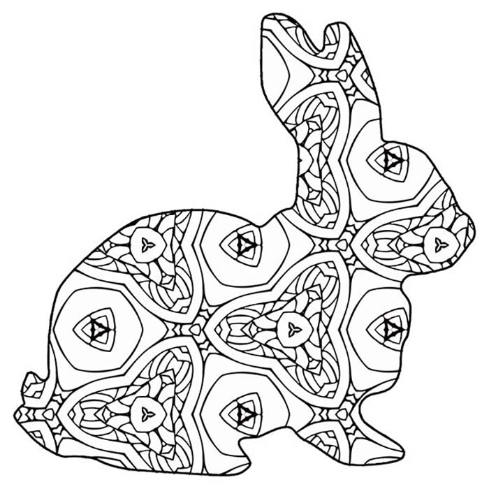 This printable rabbit graphic is full of geometric shapes to color in. 