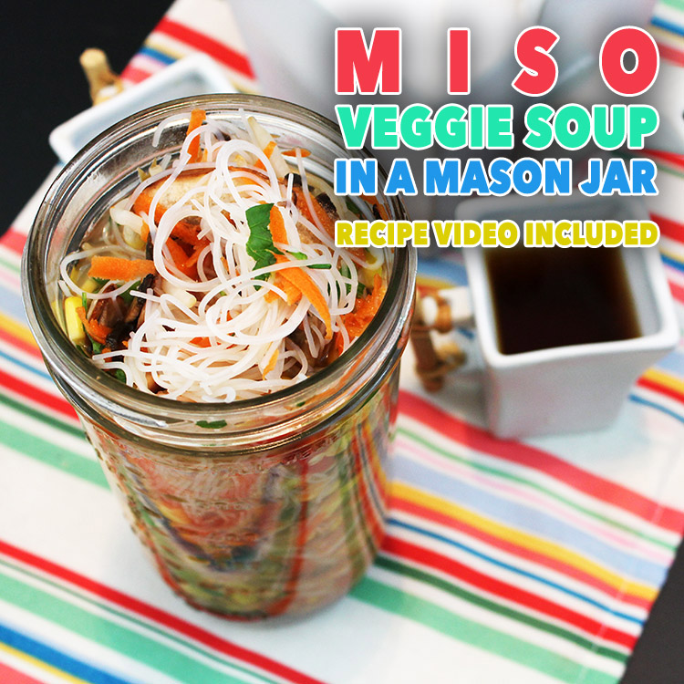 Miso Veggie Soup in a Mason Jar /// Recipe Video Included!
