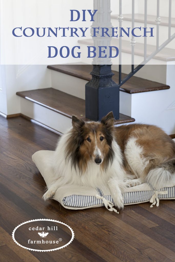 This DIY country French dog bed is perfect for any pup. 
