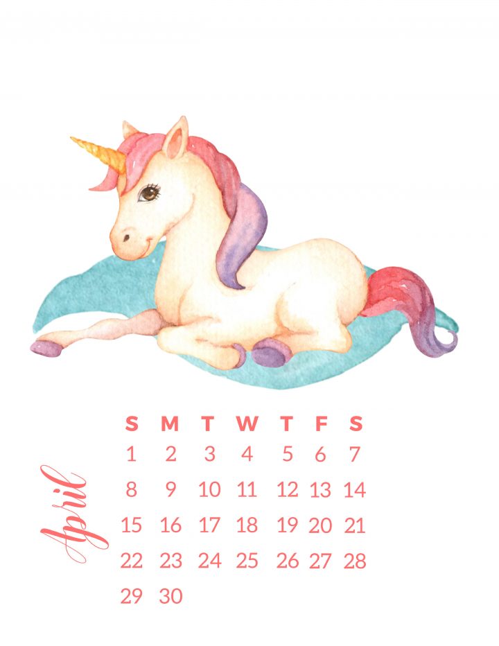 free-printable-2018-watercolor-unicorn-calendar-the-cottage-market