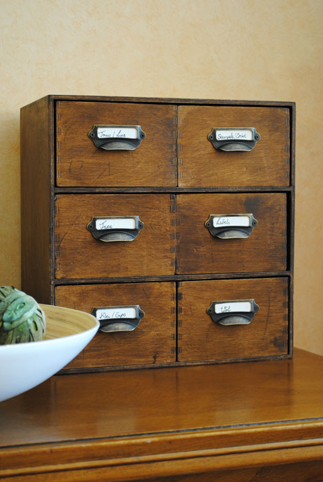 These vintage letter holder drawers are perfect for decorative or functional storage