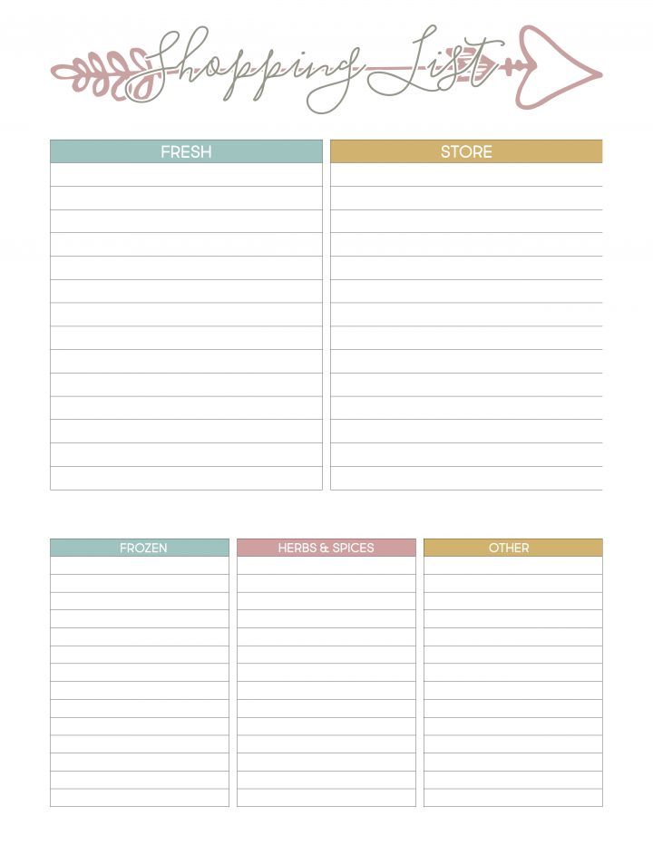 Use these printable shopping lists to get the groceries you need. 