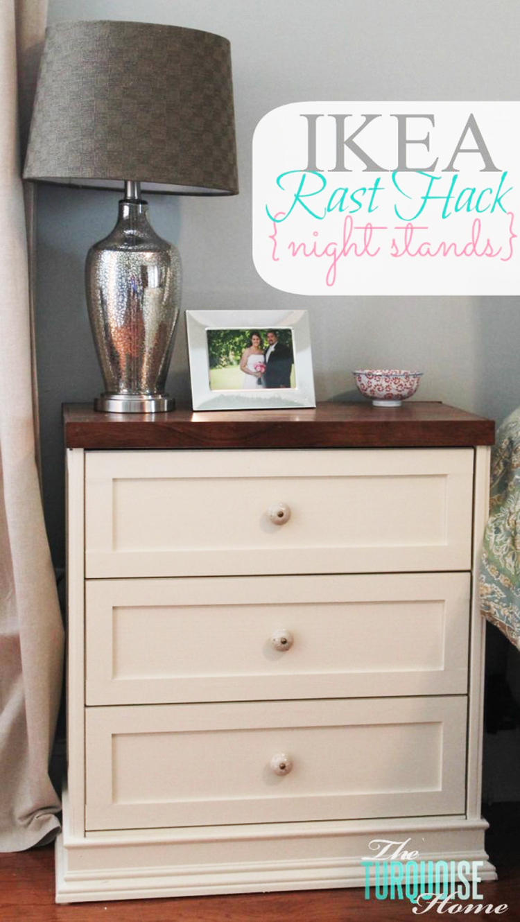This IKEA side table hack got an upgrade with a coat of cream paint and dark wood stain