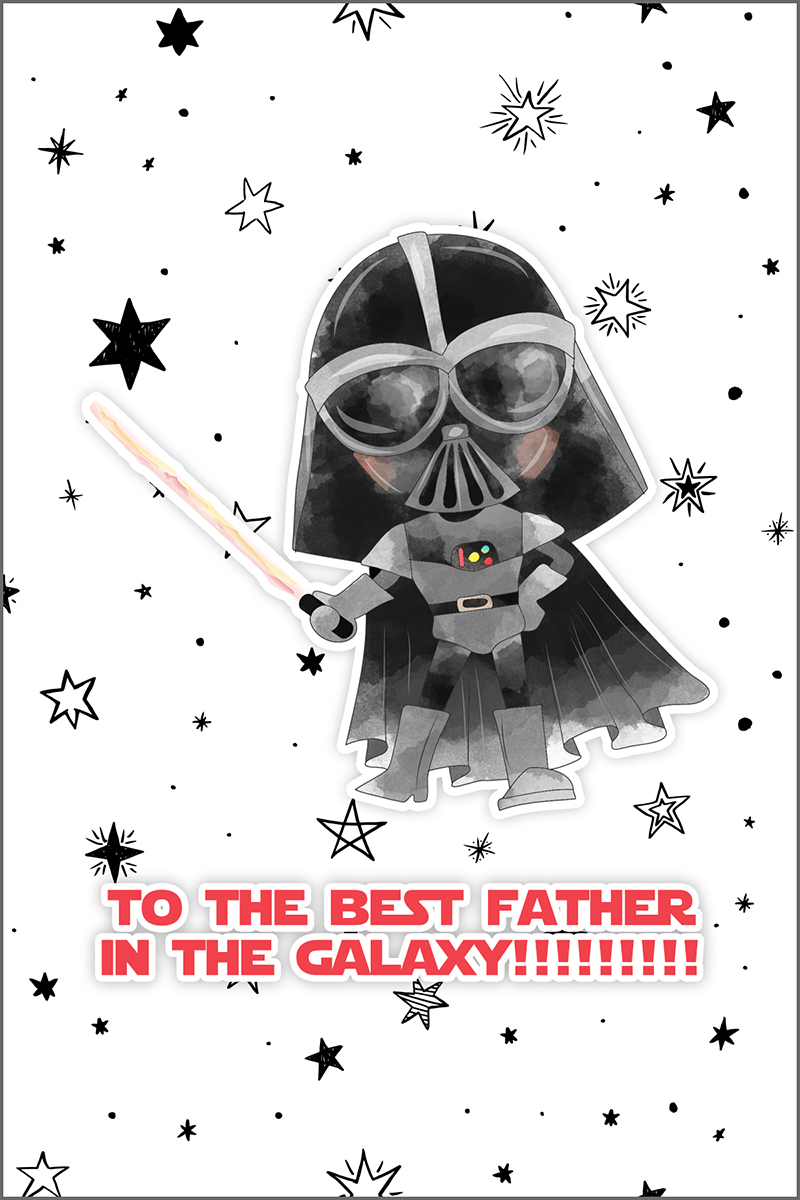 Free Printable Star Wars Father's Day Cards The Cottage Market