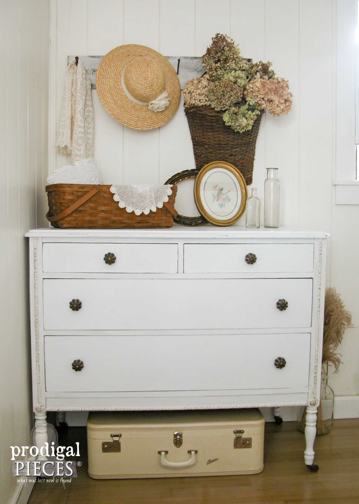 This white dresser is classic and timeless in design.