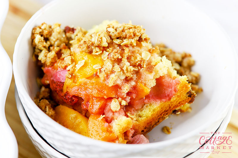 Looking for something quick, easy, sweet and delicious??? Well then whip up a Strawberry and Peach Dump Cake with a Crisp Topping! YUM!