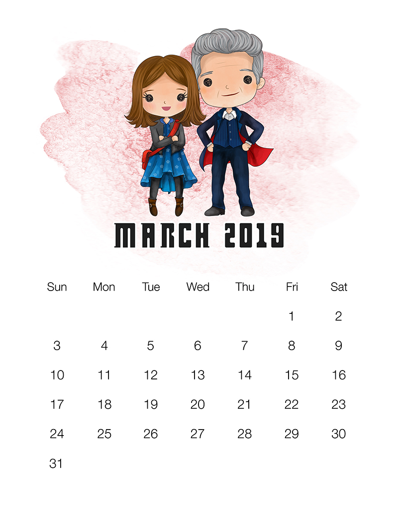 Attention all Whovians... come on in and snatch your Free Printable 2019 Doctor Who Calendar. You are going to so enjoy this whimsical calendar!