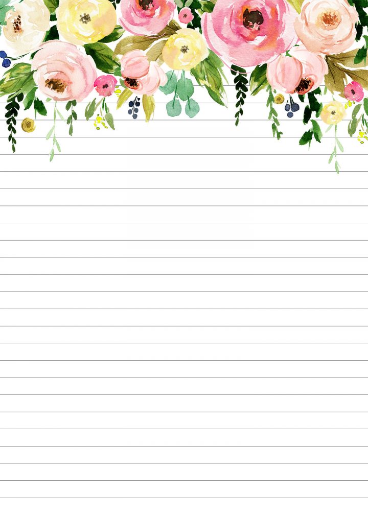 Free Printable 2019 5x7 Pretty Floral Calendar With