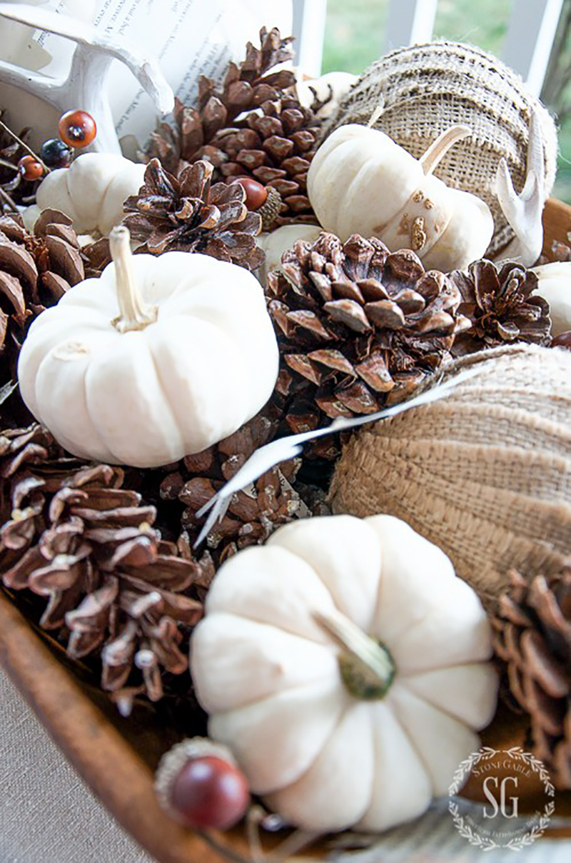 Thanksgiving Farmhouse Dough Bowl Centerpiece Ideas - The Cottage Market