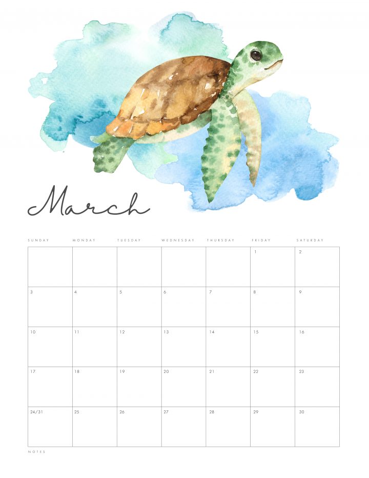 Free Printable 2019 Under the Sea Calendar is waiting for you to print! Filled with gorgeous Ocean Life from Whales to Star Fish! Enjoy the Magic of the Sea