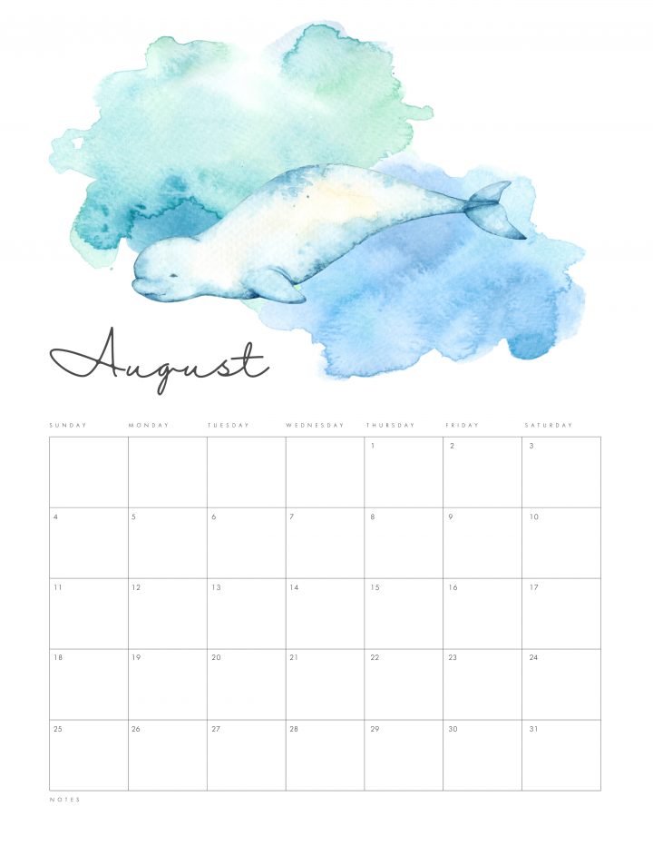 Free Printable 2019 Under the Sea Calendar is waiting for you to print! Filled with gorgeous Ocean Life from Whales to Star Fish! Enjoy the Magic of the Sea