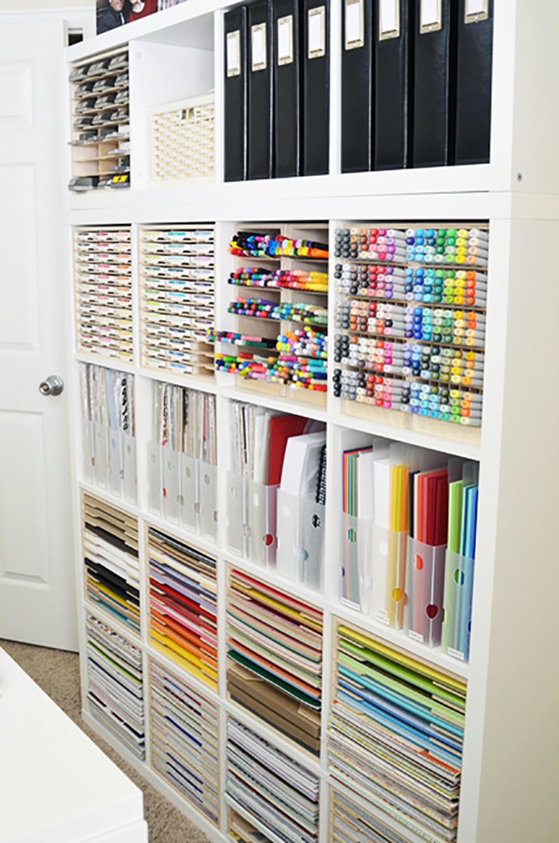 Fun and Fabulous Craft Room Organizational Hacks & Ideas so you can get one of your favorite rooms totally organized so you can do your projects in a snap!