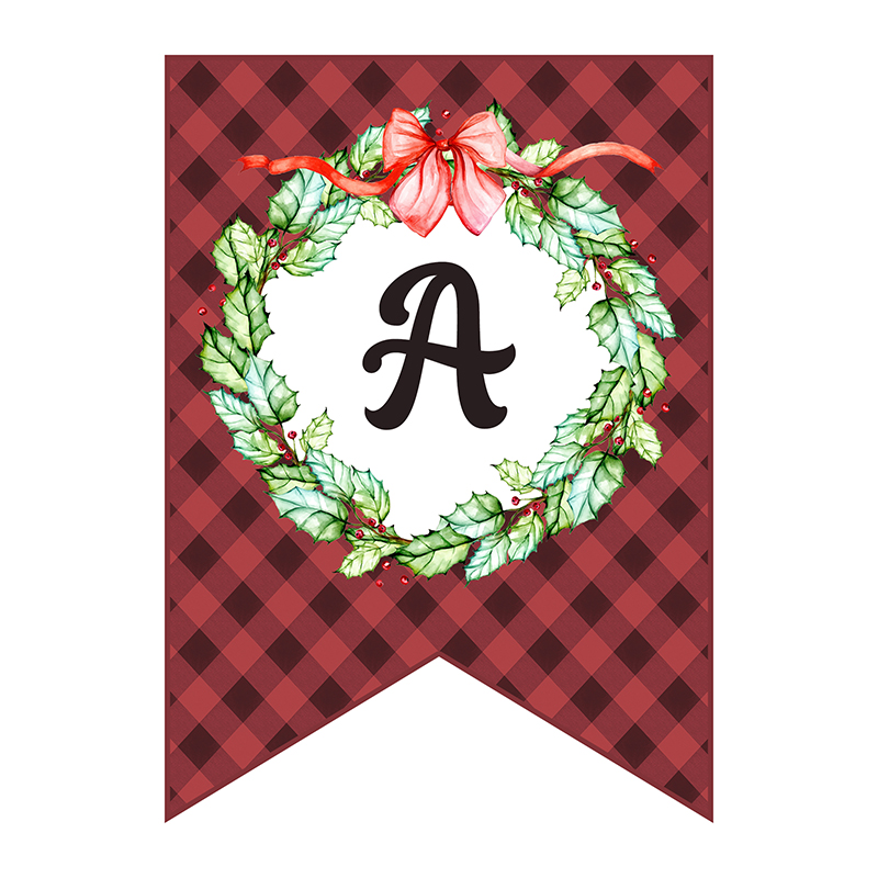 This Free Printable Buffalo Plaid Christmas Banner is just what you have been looking for this Holiday Season!  A Full Alphabet, Punctuation and Numbers to create with!
