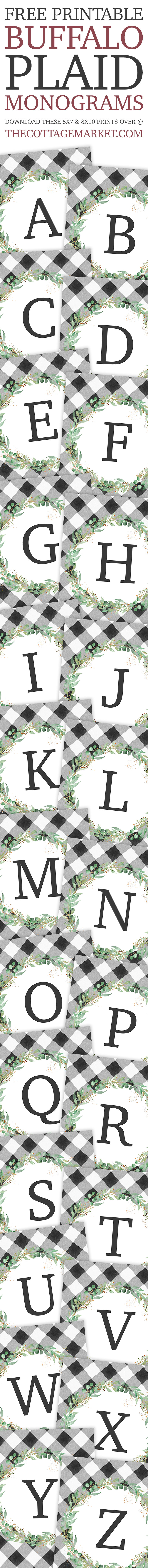 Free Printable Buffalo Plaid Monograms are just waiting for you to create something amazing with!  Maybe frame them? Make a Farmhouse Banner?