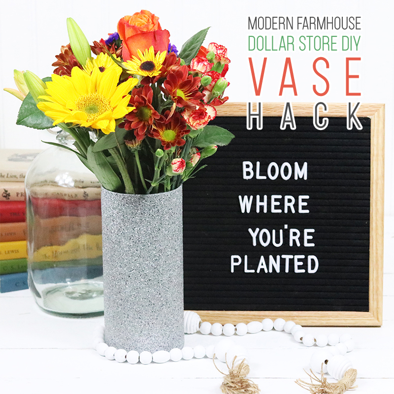Time for another Quick and Easy DIY... Hope you enjoy our Modern Farmhouse Dollar Store DIY Vase Hack. It could not be easier and has a high end look you will love.