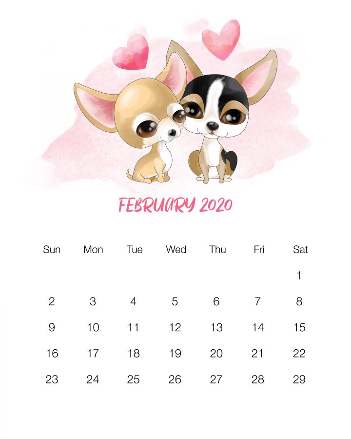 Free Printable 2020 Cute Dog Calendar The Cottage Market
