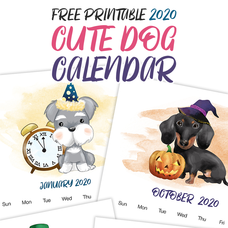 How about a Free Printable 2020 Cute Dog Calendar to get organized for the New Year! It has a happy style we know so many of you adore!  Enjoy!