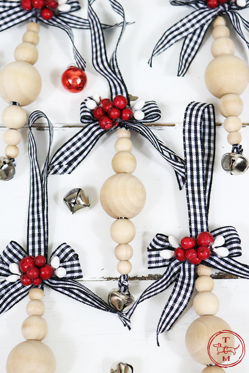 DIY Farmhouse Wood Bead Ornaments are what we are making today and I think you are going to have fun making them!  With the basic DIY you can create any style you love!