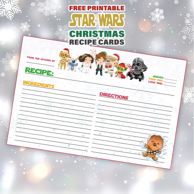 Free Printable Star Wars Christmas Recipe Card is what is on the Free Printable Menu today at The Cottage Market.  Share all your Holiday Special Recipes with Friends and Family!
