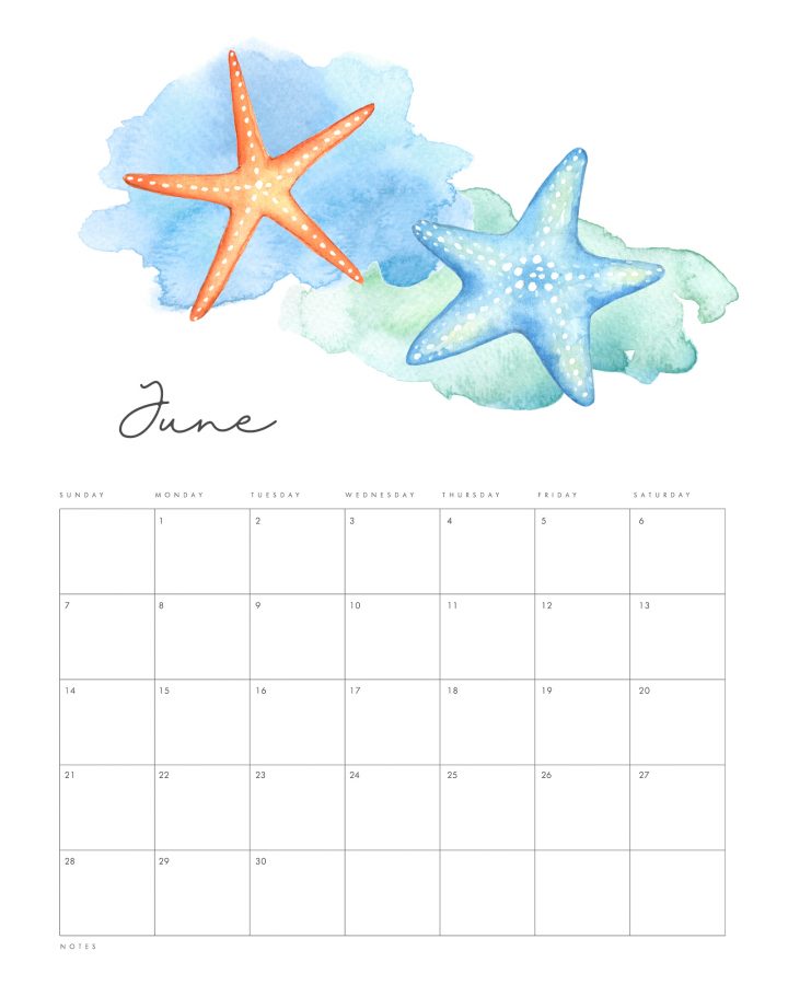 This Free Printable 2020 Under the Sea Calendar is going to get you all totally organized this new year in beautiful style! All of you Under The Seas Lovers... this one is for you.