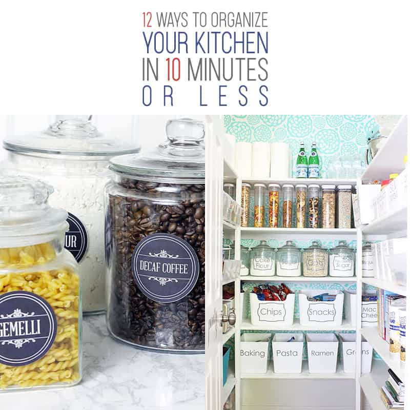 These 12 Ways to Organize Your Kitchen in 10 Minutes or Less are going to have you totally organized in no time!  You won't believe what these little difference will make in your daily Kitchen Life!