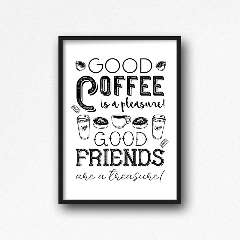 This Free Printable Coffee Wall Art is going to look amazing in Your Kitchen or maybe even your Office!  It comes in 2 different sizes and 3 different backgrounds!