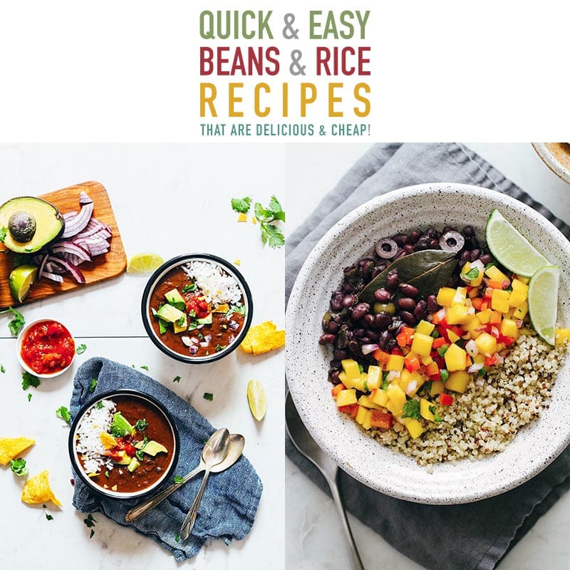 These Quick and Easy Beans and Rice Recipes are absolutely delicious and you can make them in a snap with dry items you have in your pantry.  