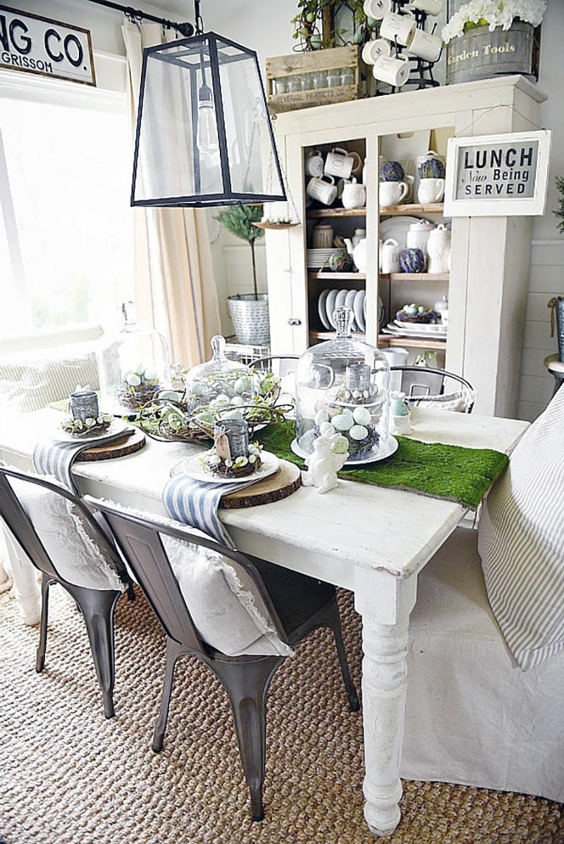 These Fabulous Sprint Time Farmhouse Tablescape Ideas will help you come up with the perfect look for your own space. Start with basics... shop your home and be inspired!