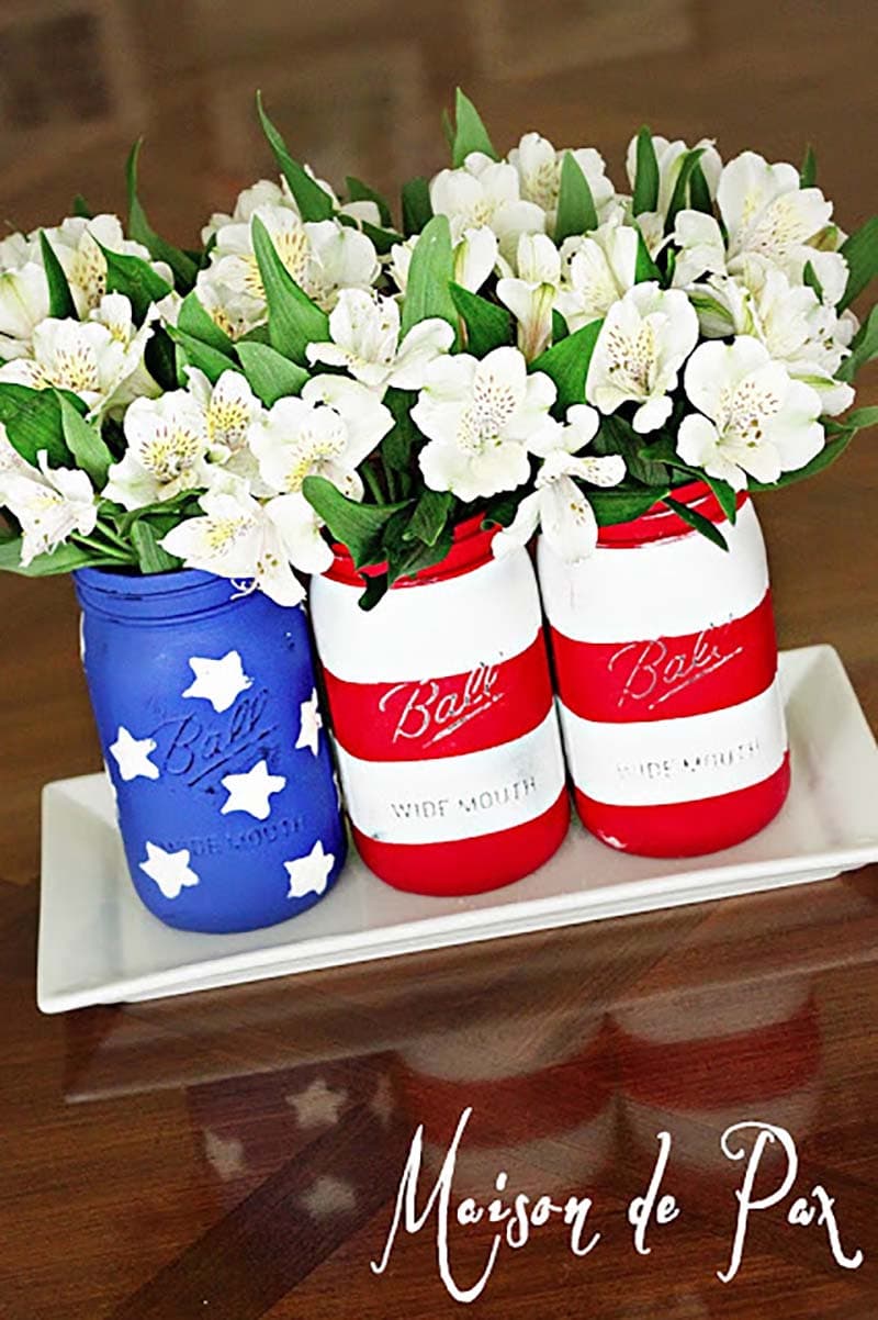 These DIY Patriotic Farmhouse Projects are picture perfect to decorate your home with Red White and Blue in Farmhouse Style!  Wonderful for Memorial Day and the 4th of July and more!