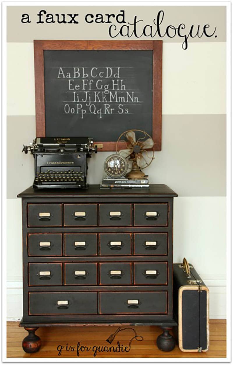 These Amazing Farmhouse Faux Card Catalog Makeover DIYs are so incredible… they look like the real thing only they don’t carry that heavy price tag!