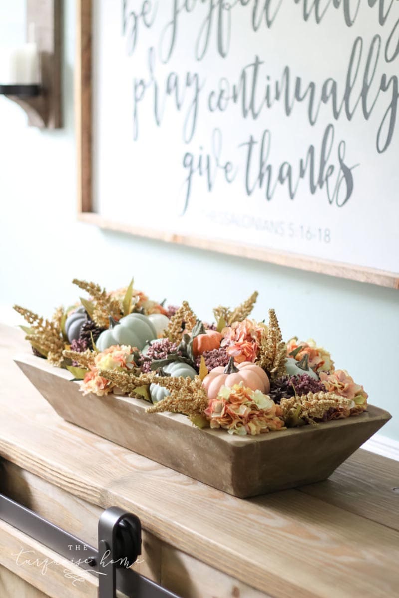 These Fall and Thanksgiving Farmhouse Dough Bowl Center Piece Ideas are going to inspire you to create the perfect one for your space!