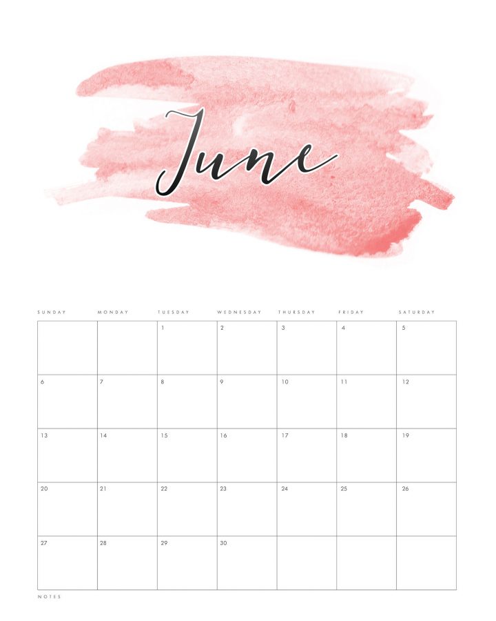 This fun Free Printable 2021 Watercolor Wash Calendar is going to look amazing anywhere you use it!  It is fun... happy and oh so pretty!  Let it keep your organized all year round!