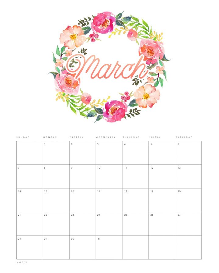 This Gorgeous Free Printable 2021 Floral Wreath Calendar is going to look amazing on your wall, bulletin board, desk or even in your planner!  It will keep you organized all year long!